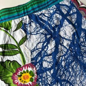 Desigual XL Cotton Knit Patchwork Floral & Abstract Pattern Skirt